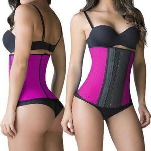 Thaxx Women Sport Waist Cincher Latex Waist 31 in Style‎ 1014 Hot Pink 2 Hooks